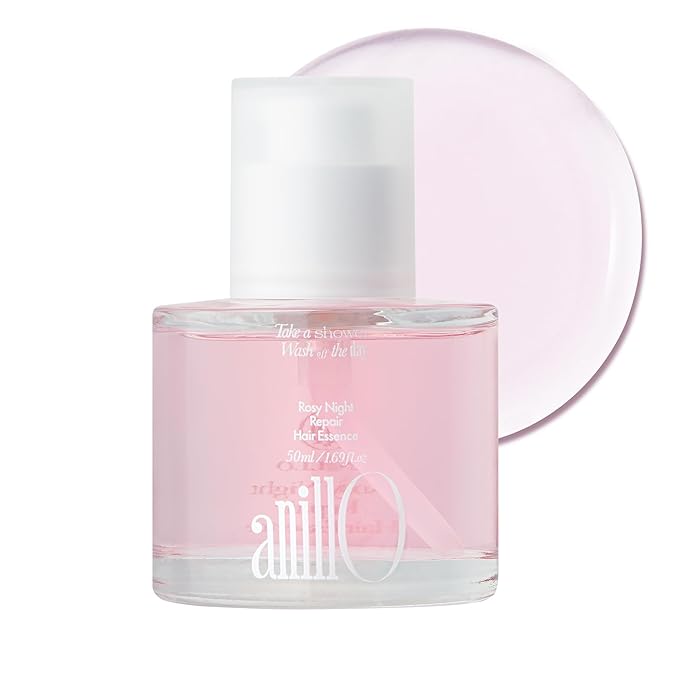 ANILLO Rosy Night Repair Hair Essence with Damask Rose Extract, Rosehip Oil, Peptide Complex for Dry, Damaged, Frizzy Hair - Musky Floral Scent, Vegan, Paraben-Free 50ml / 1.69 fl. Oz