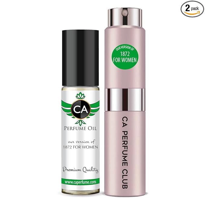 CA Perfume Duo Impression of 1872 For Women Perfume Layering Set Long Lasting Travel Size EDP + Body Oil Roll-On Bottle 0.27 Fl Oz+0.33 Fl Oz