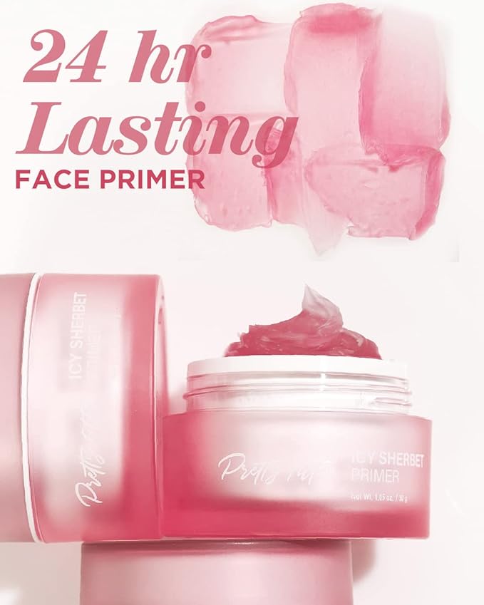 TOUCH IN SOL Icy Sherbet Primer 1.05 fl.oz. - Hydrating Primer Face Makeup for Dry or Oily Skin - Silk Pore and Wrinkle Minimizer - Silicone and Oil Free Gel Formula with Cooling Effect