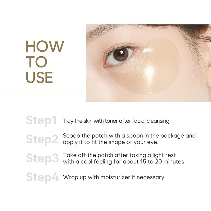 Petitfee Gold Hydrogel Eye Patch 60ea (30pairs) - 24k Gold Eye Mask for Moisturizing, Glowy Skin, Hydrating, Skin Elasticity, Youthful Complexion, Ginseng, Collagen