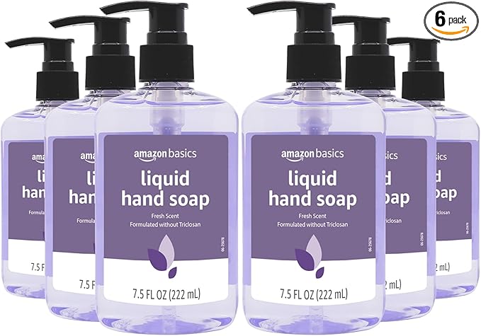 Amazon Basics Original Fresh Liquid Hand Soap with Moisturizers, 7.5 Fl Oz (Pack of 6)