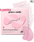 grace & stella Award Winning Under Eye Mask - Reduce Dark Circles, Puffy Eyes, Undereye Bags, Wrinkles - Gel Under Eye Patches - Birthday Gifts for Mom - Vegan Cruelty-Free (48 Pairs, Pink)