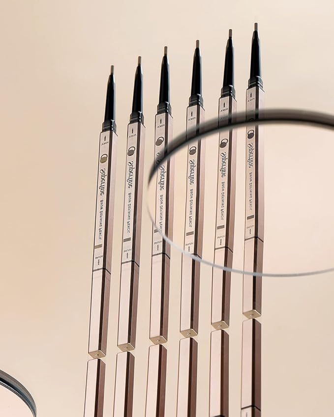Beauty Superfine Micro Brow Pencil – 1.5mm Ultra-Fine Tip, Waterproof, Vegan Formula, 6 Shades – Long-Lasting Natural Eyebrow Pencil (03 - Warm Brown, 0.08G/0.002 FL.OZ（pack of 1）)