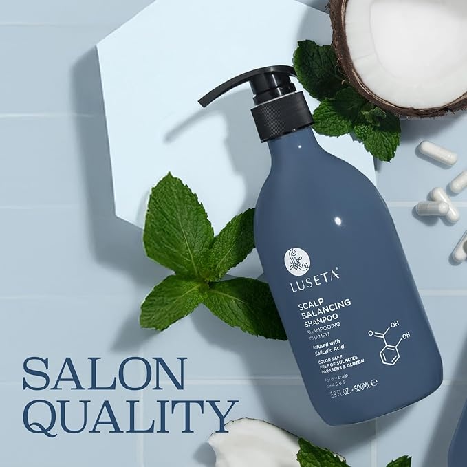 Luseta Scalp-Balancing Shampoo for Women, Reducing Build-up with Salicylic Acid, Anti-Dandruff Shampoo for Men, Clarifying for Refreshing, pH-Balanced, 16.9 Fl Oz