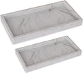 Bathroom Tray, Small Vanity Tray Silicone Soap Dish Sponge Holder Kitchen Sink Organizer Bathroom Accessories for Countertop, Toilet, Shower, 2 Pack, Marble Grey
