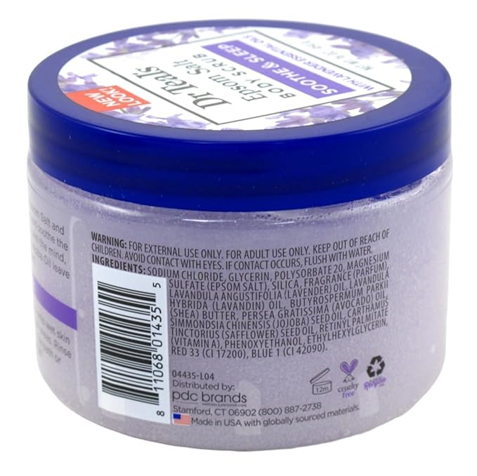 Dr Teals Body Scrub Exfoliate And Renew with Lavender 16 Ounce Jar (Pack of 2)