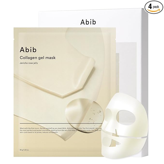 Abib Collagen Gel Mask Jericho Rose Jelly 4 Sheets (Nourishing) I Korean Vegan Collagen, Cooling Nourishing Hyaluronic Acid Hydrogel Face Mask Skin Care