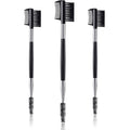 3 Pcs Eyebrow Brush Eyelash comb separator 3 Head Eyelash Shaper and Eyebrow Brush Dual Comb Double Head Makeup Grooming Tool for Women Cosmetic Separating Shaping Brow(Black)