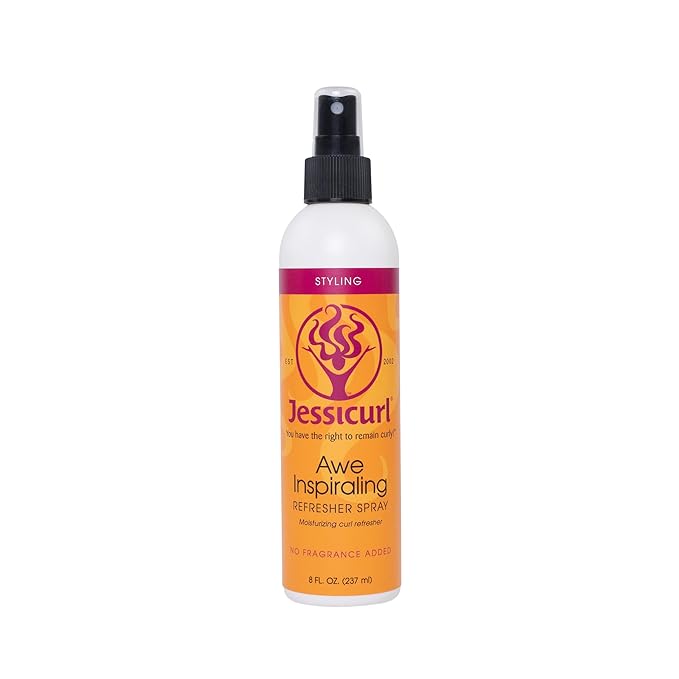 Jessicurl, Awe Inspiraling Spray, No Fragrance Added, 8 Fl oz. Moisturizing Midday Curl Refresher Spray for Curly Hair, Curl Defining