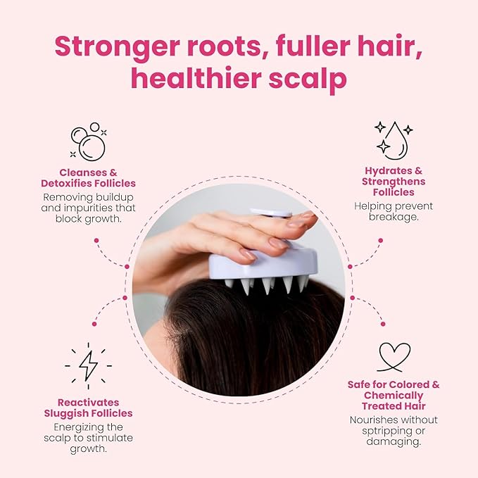 Trybello Hair Growth Shampoo | Natural Thickening & Scalp Detox | Aloe Vera, Turmeric, and Urucum Extract | Sulfate-Free, Vegan, Anti-Hair Fall Formula | For Any Hair Type | 4 Pack Combo