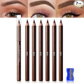 WanTuoluo Eyebrow Pencils for Women with Sharpener, 6Pcs Hard-Core Wooden Eye Brow Eye Liner Pencils for Beginner Makeup, Waterproof & Sweat-Proof (6Pcs-Brown)