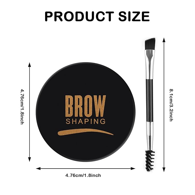 Eyebrow Pomade Kit with Dual-Ended Brush, Long-Lasting Waterproof Brow Pomade, High Pigment & Smudge-Proof Formula, Easy to Blend for Natural Defined Brows – Ideal for Women & Beginner #04 Black Brown