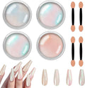 Allstarry Chrome Nail Powder Metallic Mirror Effect Pigment Iridescent Aurora, Mermaid Pearl Glitter Dust Kit for Gel Polish Nail Art Decoration, Resin Craft- Violet Green Emerald