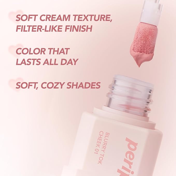 Peripera Blurry Tok Cheek Liquid Blush | Matte Blurring Finish, Lightweight & Buildable Cream Texture, Soft Cozy Shades, Long-Lasting Korean Blush (02 PEACH LATTE)