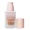 Revolution Skin Silk Radiant Satin Serum Foundation, Buildable Coverage with Hydrating Hyaluronic Acid for a Natural Finish, Vegan & Cruelty-Free, F12C Tan Skin Tones, 0.77 fl oz