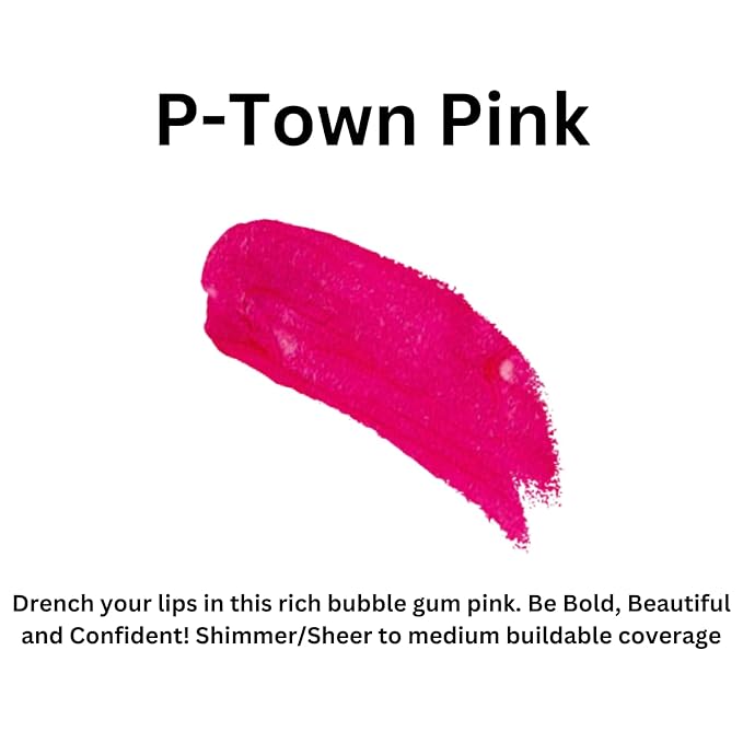 P-Town Pink Lip Gloss (.25oz) Vegan, Gluten-Free, Cruelty-Free Formula With Aloe, Vitamins C & E, Spearmint Extract and a Sheer Shine Finish for Soft, Fuller-Looking, Hydrated Lips