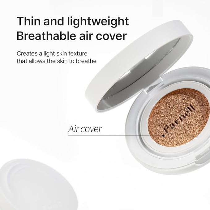 Parnell Cicamanu Serum Cushion - Moisturizing Foundation for Soothing, Coverage, Glass Skin and Lightweight for Sensitive and Dry Skin Pearl Skin (0.52 Fl Oz) (17N)