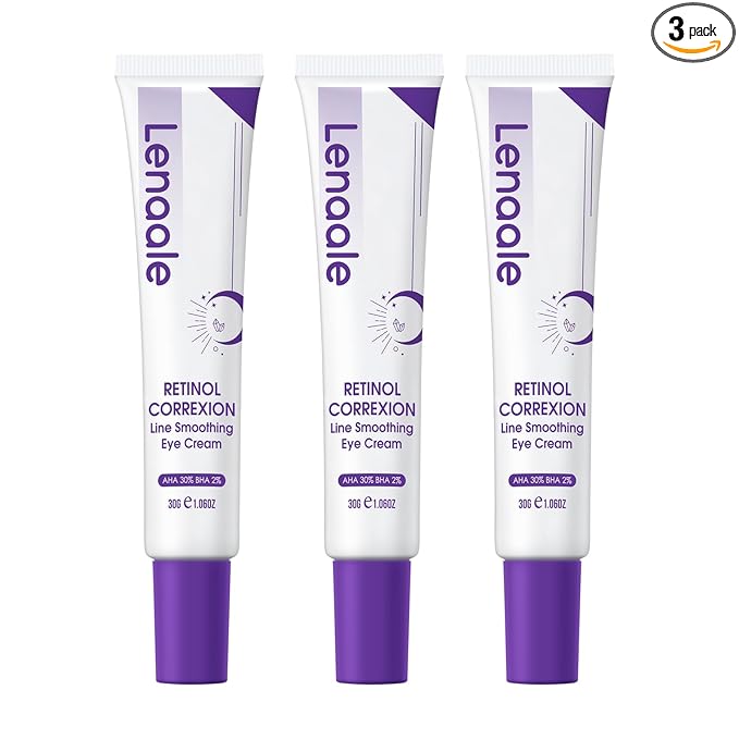 Eye Cream, Retinol Eye Cream for Dark Circles, Puffiness Anti Aging, With Hyaluronic Acid, Peptides, Caffeine Reduces Bags, Smooths Wrinkles & Fine Lines, Dark Circles Under Eye Treatment, 3Pack