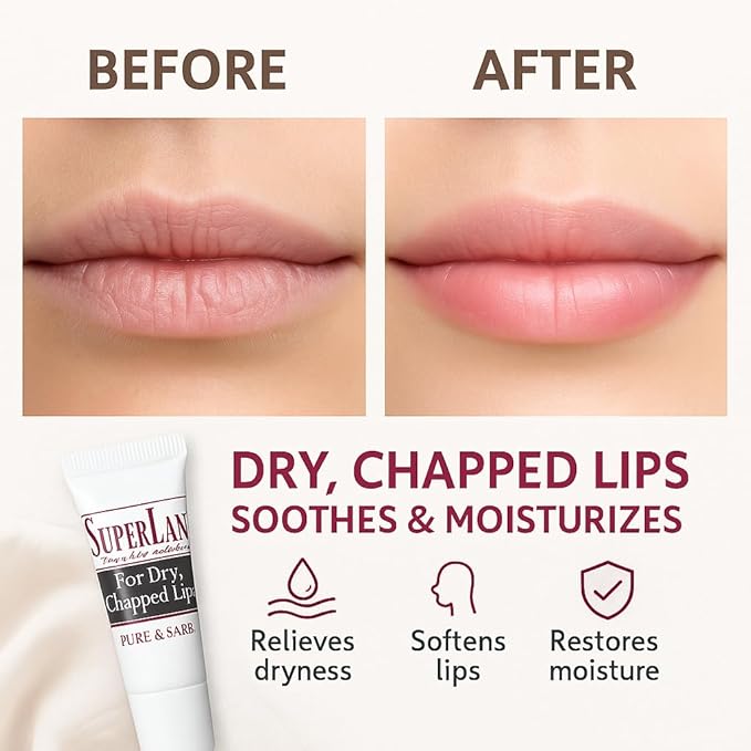 Organic Lanolin Lip Balm Mint Flavor - Lip Repair for Dry Weather - Natural Nipple Cream Lanolin - Moisturizer cracked lips - Hydrating lip care - Ultra pure jojoba oil - Kosher chapstick (0.35 Oz)