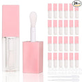 24pcs 5ml Empty square pink lipgloss tubes bulk wholesale with big wand lipgloss containers