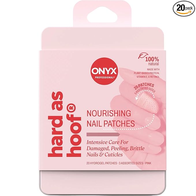Onyx Professional Hard as Hoof Nail Repair Patches - Nail and Cuticle Strengthening Treatment, Nail Strengthener and Growth, Nail Care, 20 Count