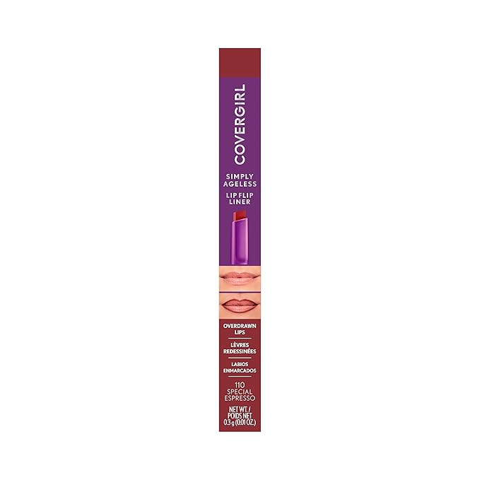 COVERGIRL Simply Ageless Lip Flip Liner, Special Espresso, Pack of 2
