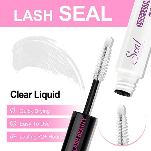 Lash Glue DIY Lash Cluster Glue for Lashes Clusters Latex-Free Waterproof Latex-Free Eyelash Glue 10ml for Self-Application at Home 2-in-1 Lash Bond and Seal Long-Lasting 48-72H