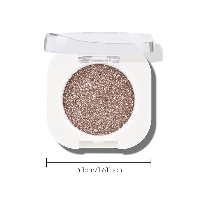 KYDA Champagne Glitter Single Eyeshadow, Champagne Pearl Glow Eyeshadow, Ultra-fine Lightweight, Crease-proof High Pigmented Formula, Mini Glitter Eyes Makeup, Cowboy