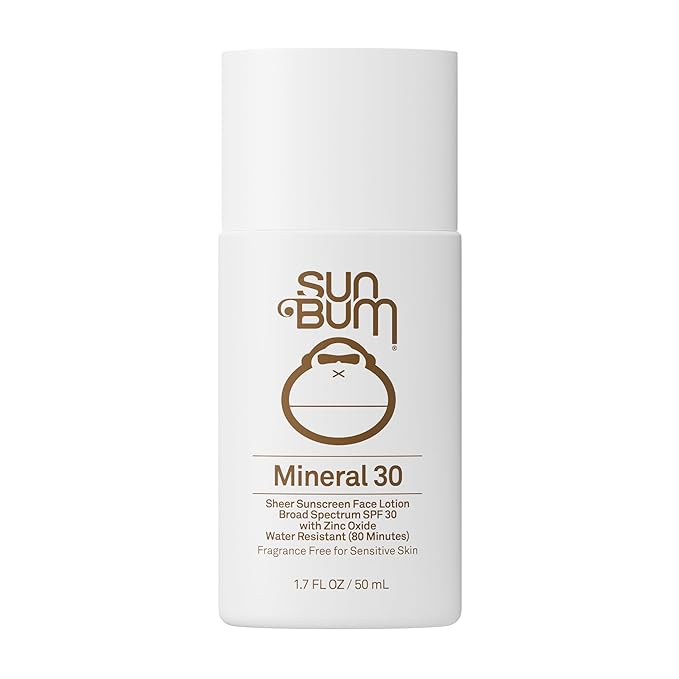 Sun Bum Mineral SPF 30 Face Sunscreen Lotion - Broad Spectrum and Fragrance Free Moisturizing Facial Sunscreen - Hawaii 104 Act Compliant (Without Octinoxate & Oxybenzone) - Travel Size - 1.7 oz