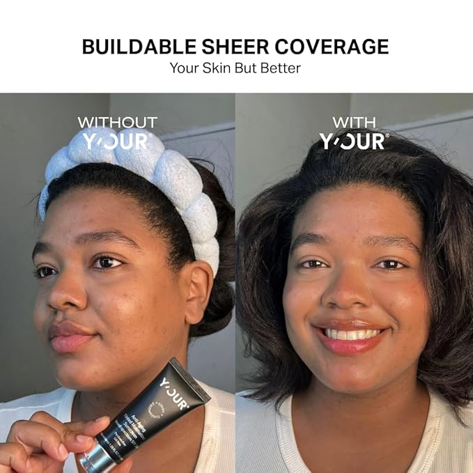 Y'OUR Tinted Moisturizer SPF 30: Anti-Aging Face Sunscreen & Hydrating BB Cream. Sheer Buildable Color Correcting Coverage. Dewy, Oil-Free for Mature, Dry & Oily Skin, 1.35 oz (Medium). Mothers Day