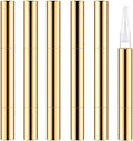 Lil Ray 3ml Empty Nail Oil Pen with Brush, Twist Pen for Tooth Whitening, Gel Lip Gloss Container, Eyelash Growth Liquid Tube(Golden, 6PCS)