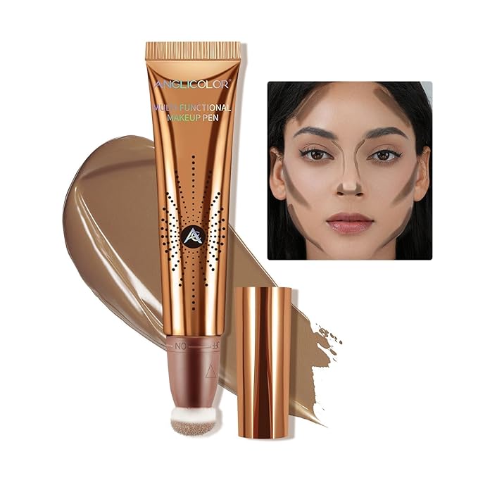 Anglicolor Contour Stick Beauty Wand, Liquid Contour Beauty Wand, Smooth, Lightweight, Liquid Bronzer Wand For A Naturally Sculpted Look, Vegan & Cruelty-Free (04#FAIR/LIGHT,12ML)