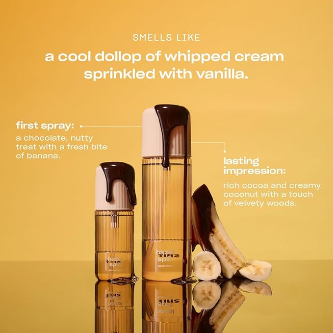 Snif Hazel Split Body Mist 2.5oz, Gourmand Chocolate Hazelnut Fragrance Mist for Body & Hair, Cocoa, Banana & Coconut, Clean, Vegan, Cruelty Free