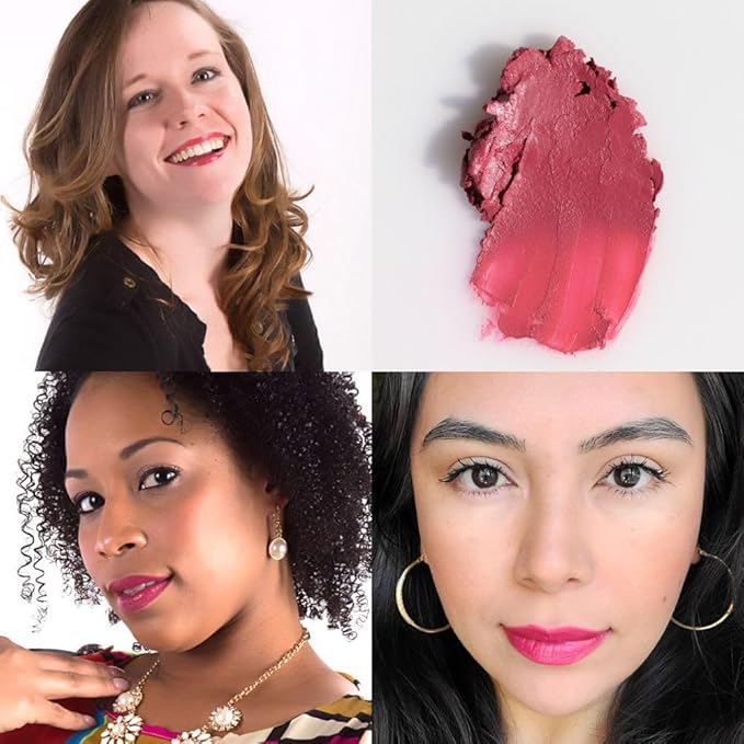 Red Apple Full Body Lipstick for Women - Vegan Gluten Free Organic Lipstick - Creamy Lip Color, Nourishing Lip Makeup w Vitamin E - TRUE RASPBERRY SHADE - HIBISCUS