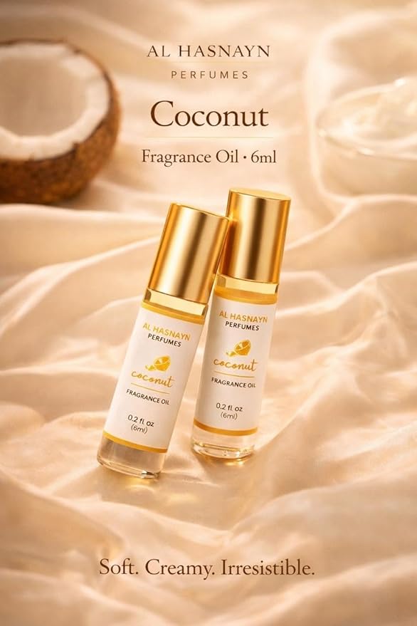AL-HASNAYN Coconut Fragrance Oil Roll-On Perfume 6ML 0.20 fl oz Alcohol Free Long Lasting Gifts for Men Women