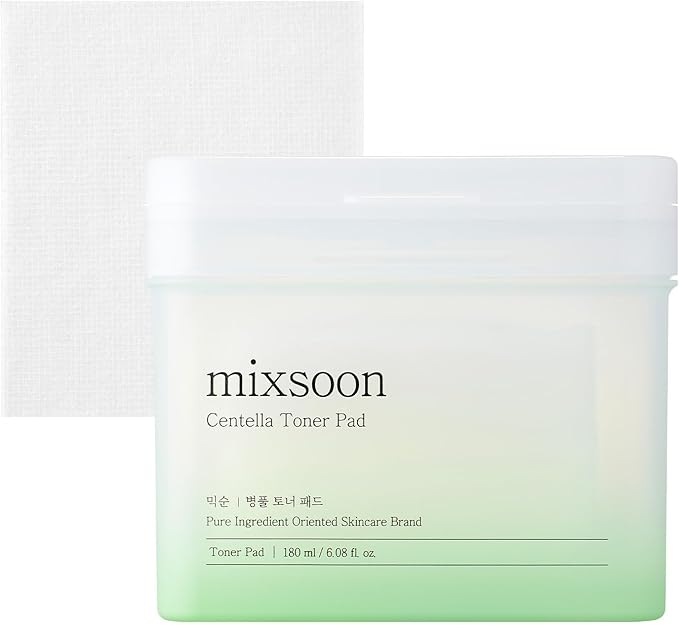 mixsoon Centella Asiatica Toner Pad-Soothing, Hydrating and Balancing Facial CICA Pads, Gentle Daily Care for Sensitive, Calm Skin 180ml / 6.08 fl.oz. (120 Sheets) Korean Glass Skin Care
