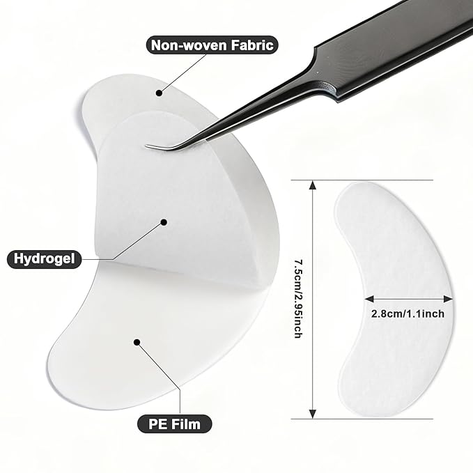 TEAWOO 150 Pairs Hydrogel Eyelash Patches, Under Eye Patches, Eye Pads for Eyelash Extension/Eyelash Tinting, Eyelash Extension Supplies Infused with Natural Aloe Vera