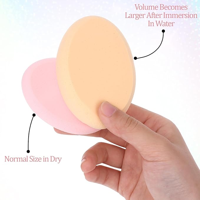 Giantree 2 Pcs Oval Puff, Make-up Egg Air Cushion Puff Beauty Egg Foundation Sponge Oval Makeup Sponges for Eye Foundation Blush Application Forehead Cheeks, Dry and Wet