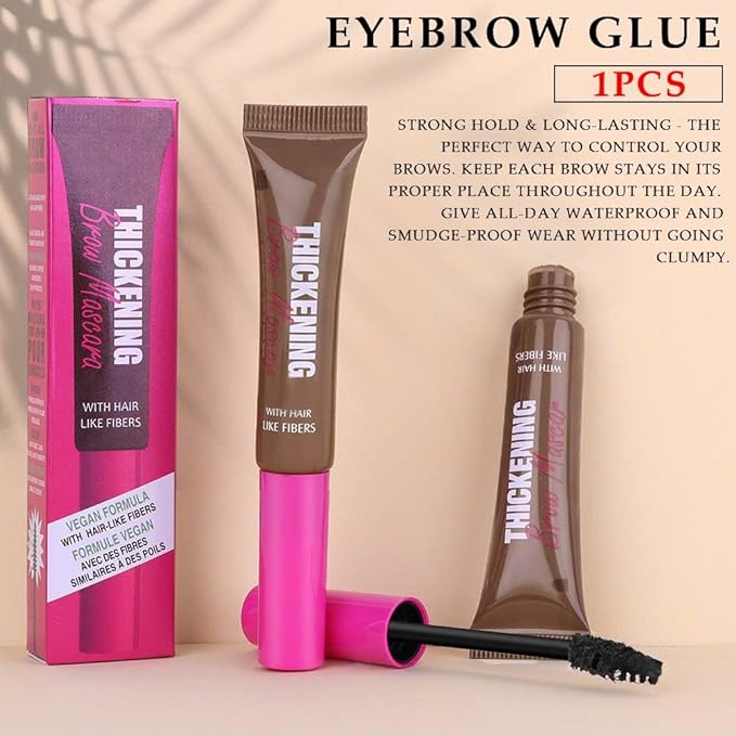 Tinted Thickening Brow Gel Brown Mascara,Tinted Eyebrow Gel,Waterproof, Transfer-proof, Brush to Fill in Eyebrows and Cover Gray Hairs - Cruelty Free (1pc 06 Brunette)