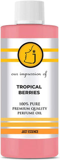 Just Essence Tropical Berries Fregrance Perfume Oil for Perfume Making, Personal Body Oil, Soap, Lotion, Candle Making & Incense | Premium Quality Undiluted & Alcohol Free | 16 Fl Oz
