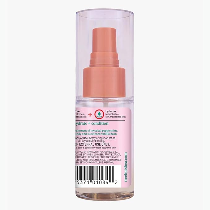 Tree Hut Mini Merry Mint Hair & Body Mist, Refreshing Body Spray, Layer with Favorite Scents, Travel Size, 1.26 fl oz