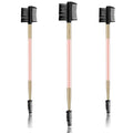 3 Pcs Eyebrow Brush Eyelash comb separator 3 Head Eyelash Shaper and Eyebrow Brush Dual Comb Double Head Makeup Grooming Tool for Women Cosmetic Separating Shaping Brow(Pink)