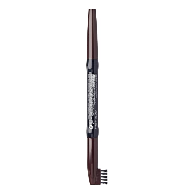 KISS NEW YORK Professional Long-Lasting Eyebrow, Retractable Eyebrow Pencil, Rich Pigmentation, Coconut Oil Infused, Built-In Brush Brow, Shapes, Define, Fills Brow, Eye Makeup (Dark Brown)