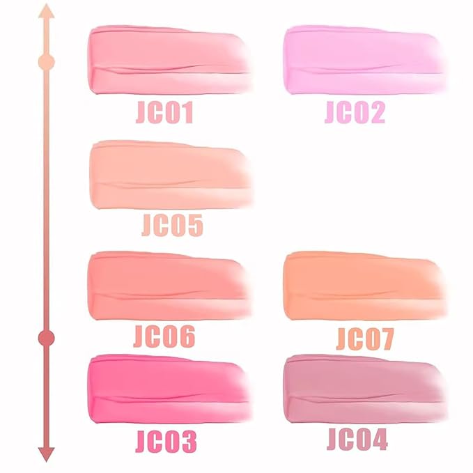 Aztk Liquid Blush, Jelly Color Liquids Blushes with Sponge Head, Matte Nude Makeup Blusher Cream, Lasting, Lightweight, All-day Moisturizing and Smooth, Self-Contained Brush, Portable Makeup (JC02)