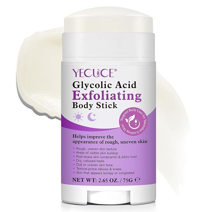 Glycolic Acid Stick, Glycolic Acid Exfoliating Body Stick for Deep Exfoliation for Rough, Bumpy Skin, Targets KP & Ingrown Hairs, Suitable For All Skin Types (2.65 Ounce (Pack of 1))