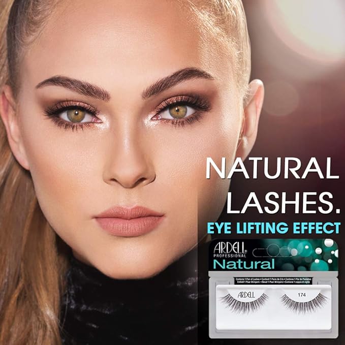 Ardell Lashes 174 - Lightweight, Natural Looking False Eyelashes, Long-Lasting Strip Lash for Everyday Wear, 4 Pack