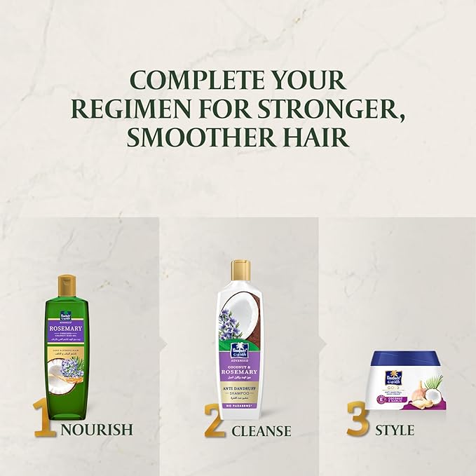 Parachute Advansed Anti-Dandruff Rosemary Shampoo with Coconut | Nourishes Hair & Detoxes Scalp | 11.4 Fl oz | Pack of 2