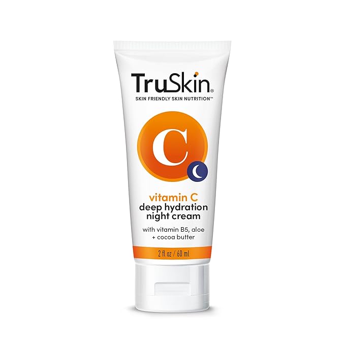 TruSkin Vitamin C Night Cream - Brightening Overnight Face Moisturizer with Vitamin B5, Aloe, MSM & Cocoa Butter - Hydrating Vitamin C Face Cream for Smoother, Firmer-Looking Skin, 2 fl oz
