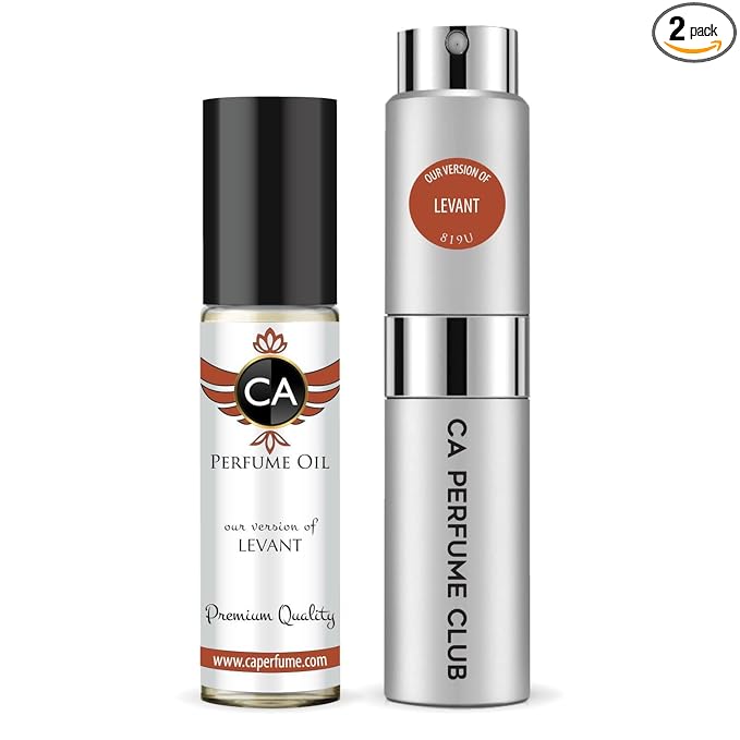 CA Perfume Duo Impression of Levant For Women And Men Perfume Layering Set Long Lasting Travel Size EDP + Body Oil Roll-On Bottle 0.27 Fl Oz+0.33 Fl Oz