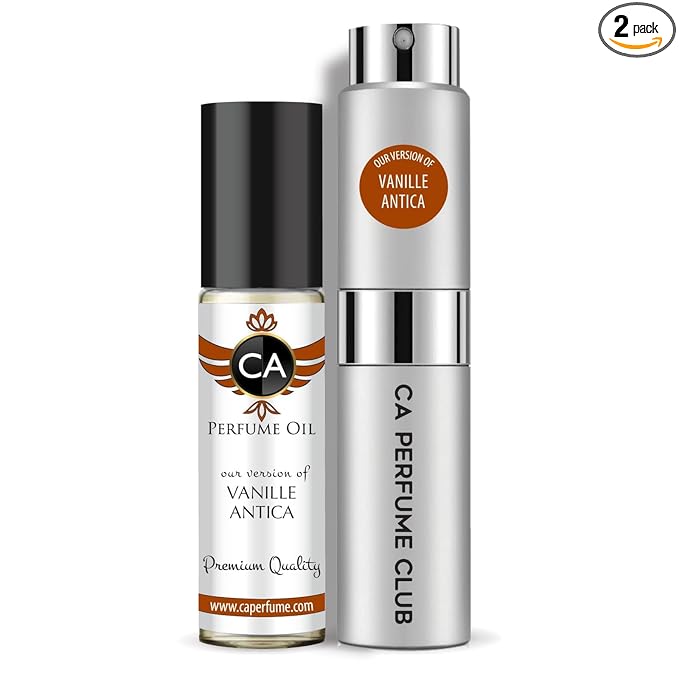 CA Perfume Duo Impression of Vanille Antica For Women And Men Perfume Layering Set Long Lasting Travel Size EDP + Body Oil Roll-On Bottle 0.27 Fl Oz+0.33 Fl Oz